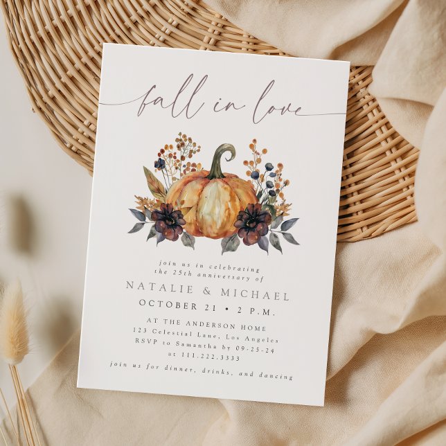 Moody Fall Floral Wedding Anniversary Invitation (Creator Uploaded)