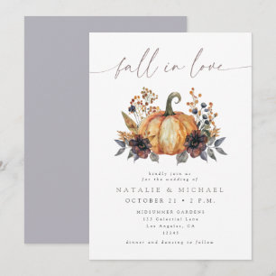 Moody Fall Floral Wedding Invitation