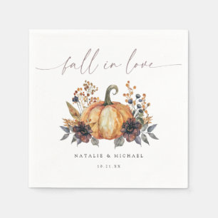 Moody Fall Floral Wedding Napkin