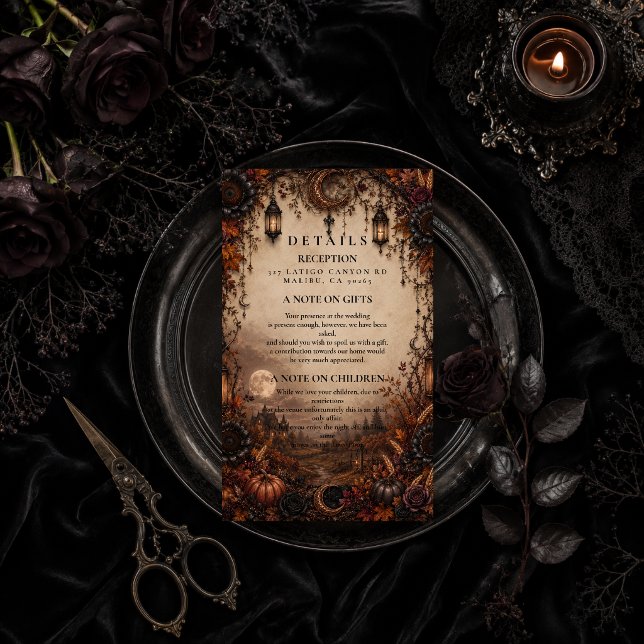 Moody Fall Romance Wedding Enclosure Card (Creator Uploaded)