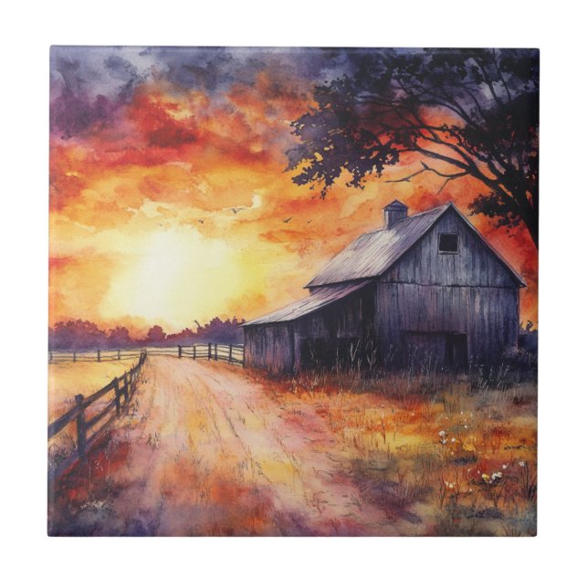 Moody Farm Sunset Tile (Front)