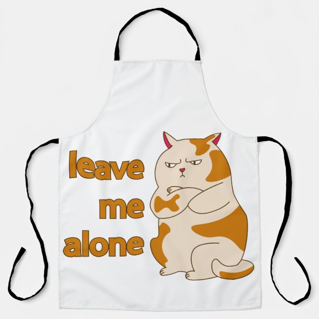 Moody fat cat leave me alone  apron (Front)