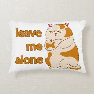 Moody fat cat leave me alone decorative cushion