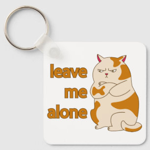 Moody fat cat leave me alone   key ring