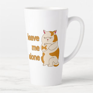 Moody fat cat leave me alone   latte mug