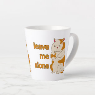 Moody fat cat leave me alone latte mug