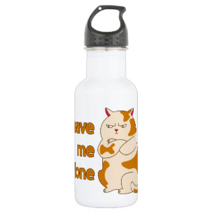 Moody fat cat leave me alone stainless steel wate 532 ml water bottle