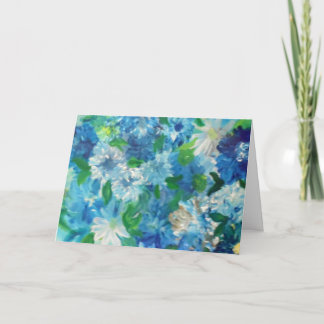 Moody Floral Blues (blank inside) Card