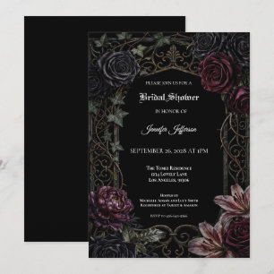 Moody Floral Gothic Bridal Shower invitation