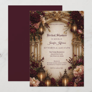 Moody Floral Gothic Bridal Shower invitation