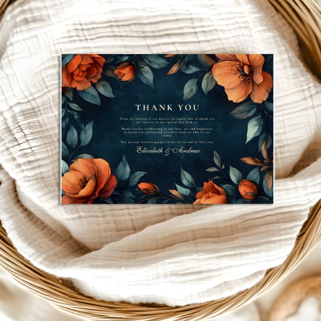 Moody Floral Gothic Thank You Card (Creator Uploaded)
