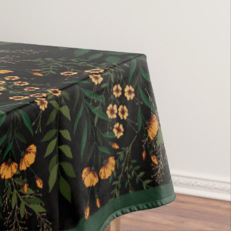 Moody Floral Noir Pattern Tablecloth