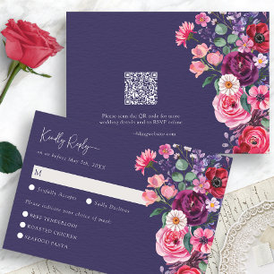 Moody Floral RSVP Card