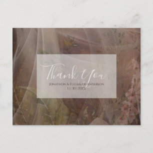 Moody Floral Vellum Wedding Postcard