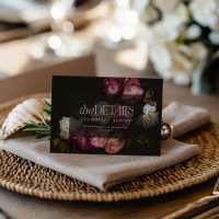 Moody Floral Wedding Details Burgundy & Black