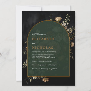 Moody Floral Wedding Invitation Vintage Painting