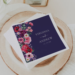 Moody Floral Wedding Napkin