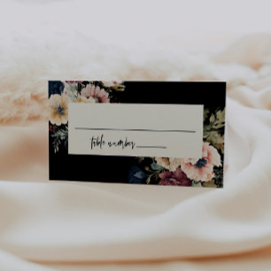 Moody Floral Wedding Place Cards