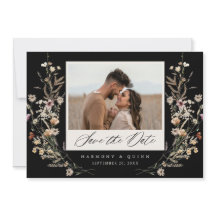 Moody Floral Wedding Save the Date