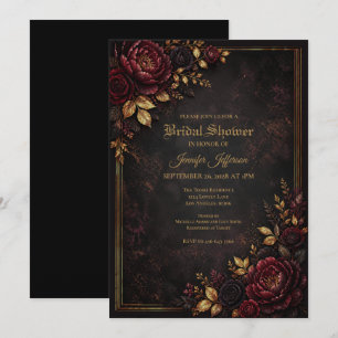 Moody Flowers Gothic Bridal Shower invitation