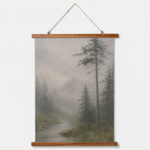 Moody Foggy Landscape Wall Hanging Tapestry