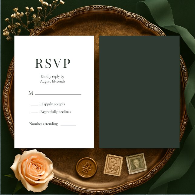 Moody Forest Green Wedding RSVP  (Creator Uploaded)