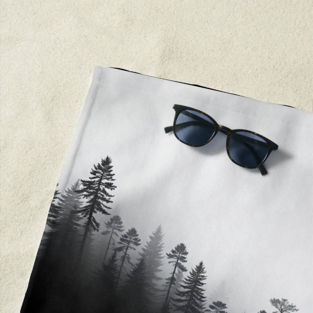 Moody Forest Shower Curtain Beach Towel (In Situ)