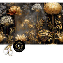 Moody Gold Botanical Seamless Decoupage