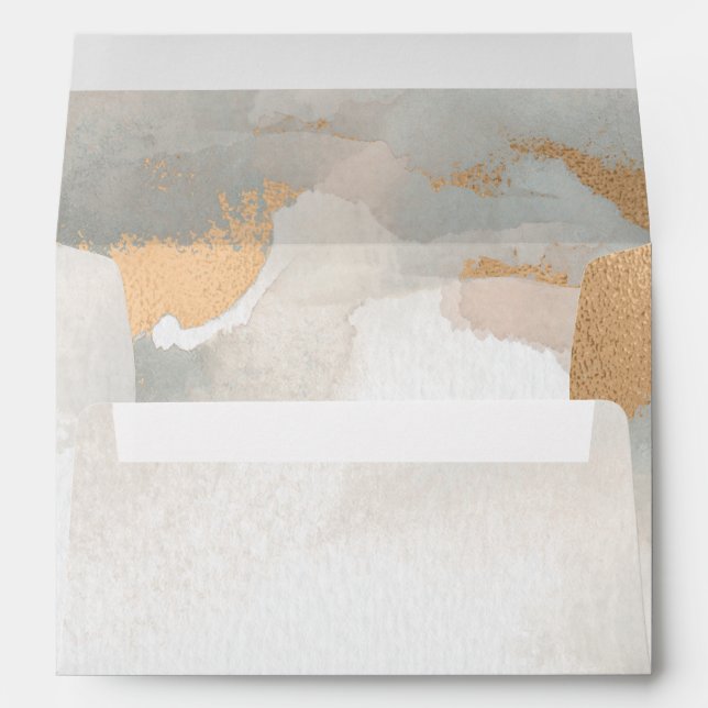 Moody Gold Watercolor Abstract  Envelope (Back (Bottom))