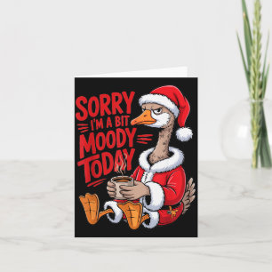 Moody Goose Christmas Santa Suit Coffee Humor Art Card