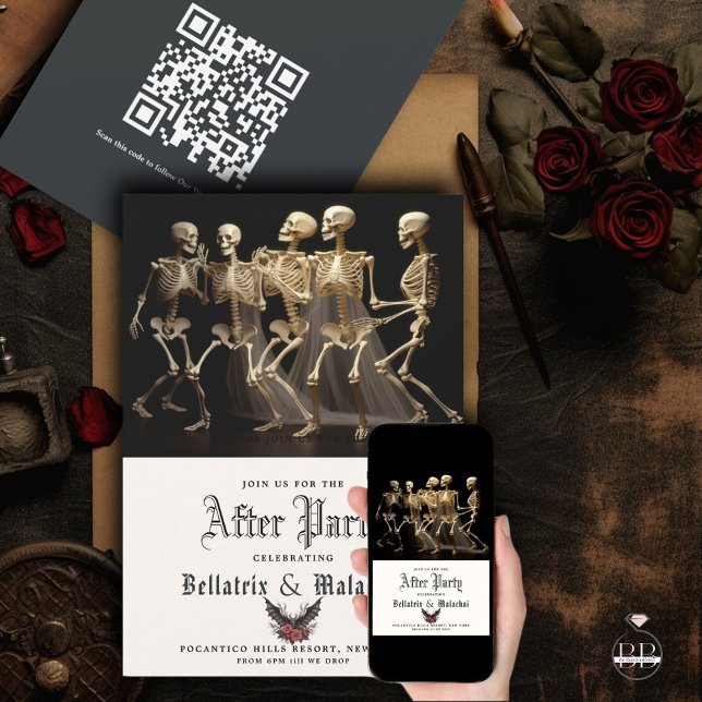 Moody Goth Rosewood After Party QR Code  Save The Date (Creator Uploaded)