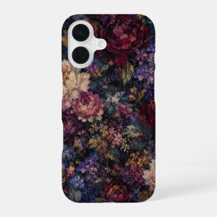 Moody gothic botanical Impressionist Floral  iPhone 16 Case