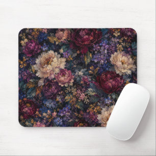 Moody gothic botanical Impressionist Floral Mouse Pad