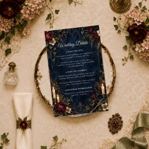 Moody Gothic Candlelit Wedding Enclosure Card
