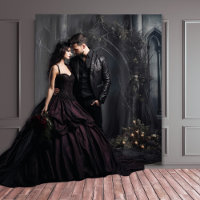 Moody Gothic Dark Candlelit Arch & Flowers XLarge