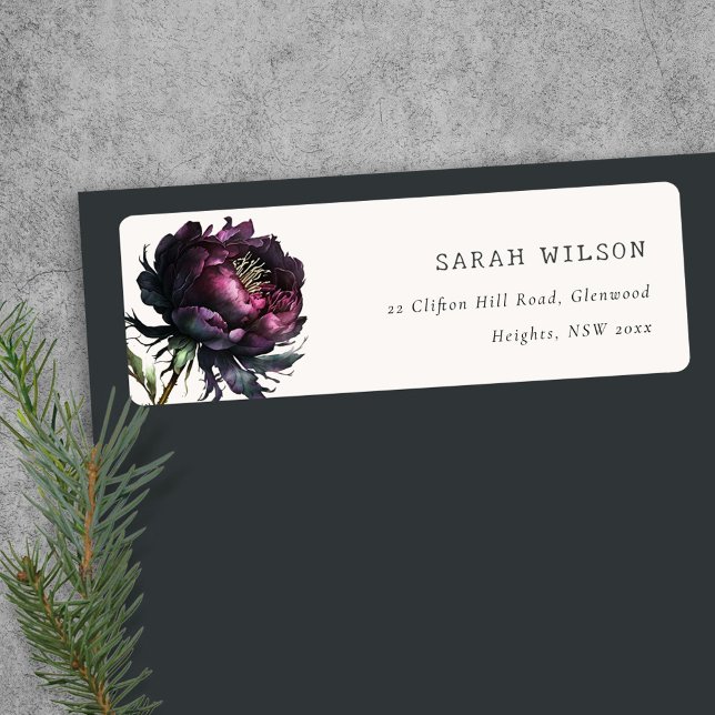 Moody Gothic Dark Purple Black Peony Address (Creator Uploaded)
