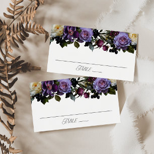 Moody Gothic Floral Wedding Place Card