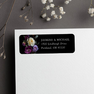 Moody Gothic Floral Wedding Return Address