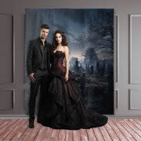 Moody Gothic Haunted Moonlit Graveyard XLarge