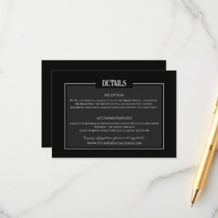 Moody Gothic Wedding Minimalist information  Enclosure Card
