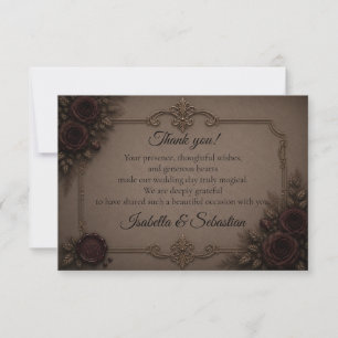 Moody Gothic Wedding Thank You Card