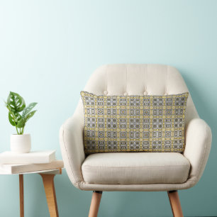 Moody Grey Gold Geometric Accent Pillow