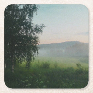 Moody Hälsingland Midsummers' Eve Square Paper Coaster