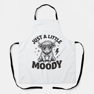 Moody Highland Cow Vintage Engraving Shirt Design_ Apron