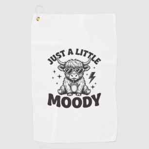 Moody Highland Cow Vintage Engraving Shirt Design_ Golf Towel