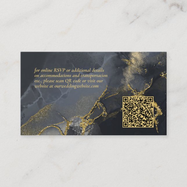 Moody Ink Charcoal Gold Abstract Website ID988 Enclosure Card (Front)
