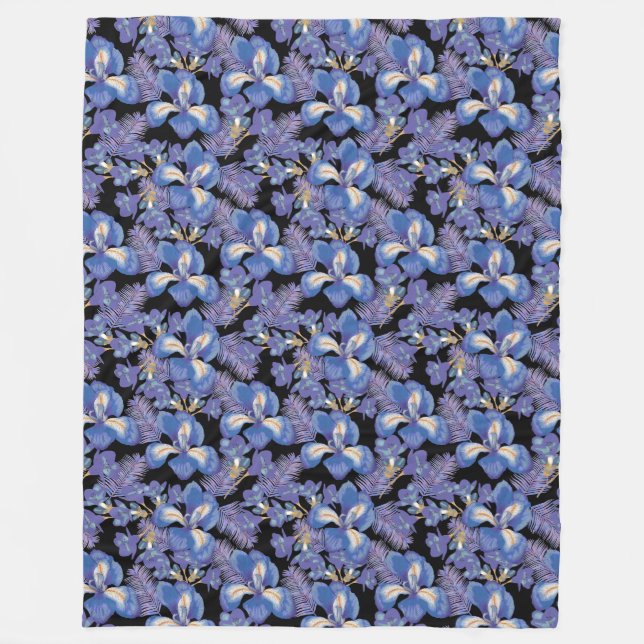moody iris fleece blanket (Front)