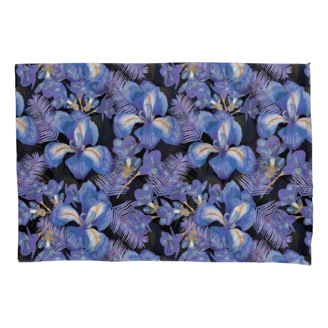 moody iris pillowcase (Front-Left)