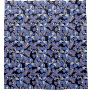 moody iris shower curtain
