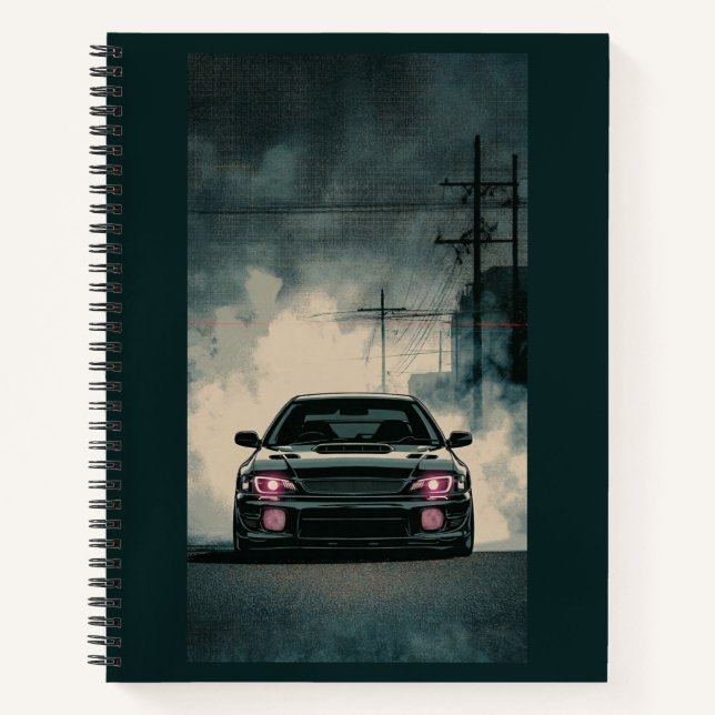 Moody JDM GC8 Classic Sports Car Smoke Aesthetic N Notebook (Front)
